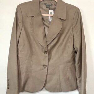 Ann Taylor Blazer Jacket Womens 10 Tan Khaki